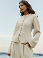 R&B | Klassische Damen Strickjacke mit Knopfleiste