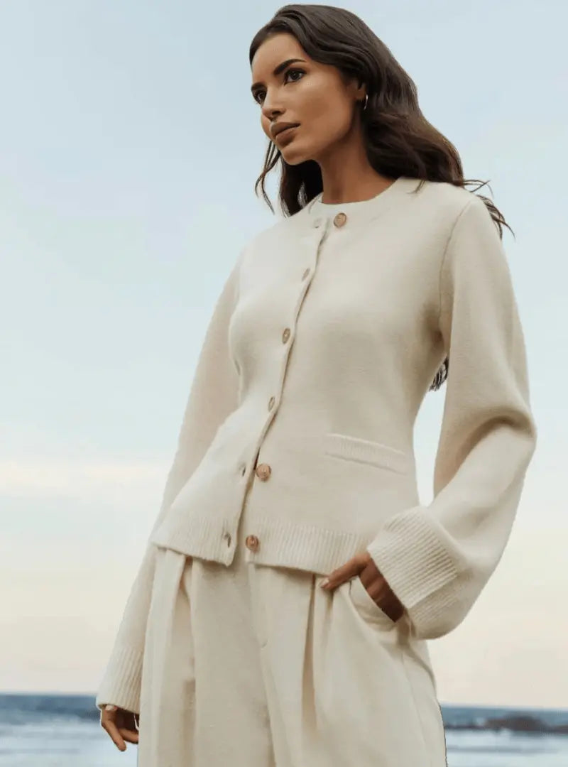 R&B | Klassische Damen Strickjacke mit Knopfleiste
