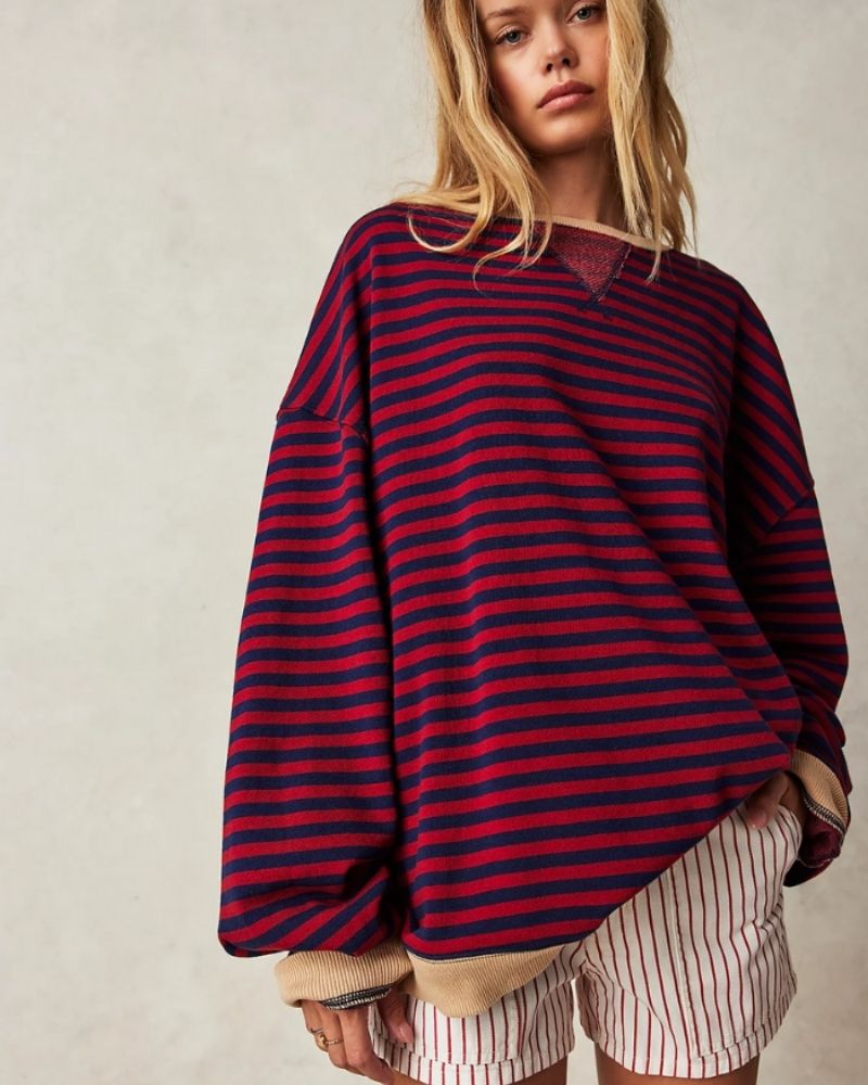 R&B | Übergroßer Gestreifter Pullover