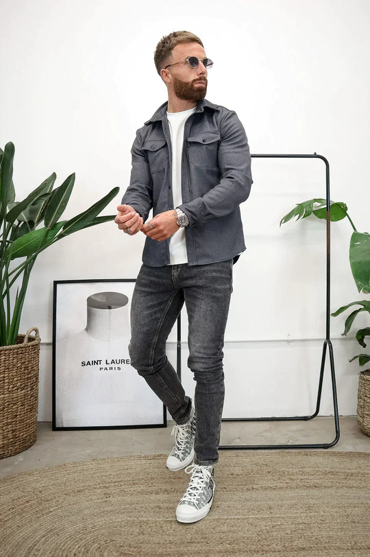 R&B | Premium-Jacke mit Knopfverschluss für Herren Stylische und Bequeme Jacke