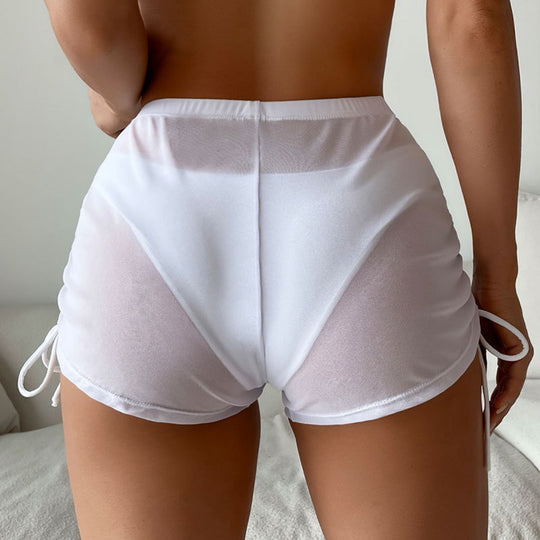R&B | Badehose mit hoher Taille und Kordelzug aus Mesh