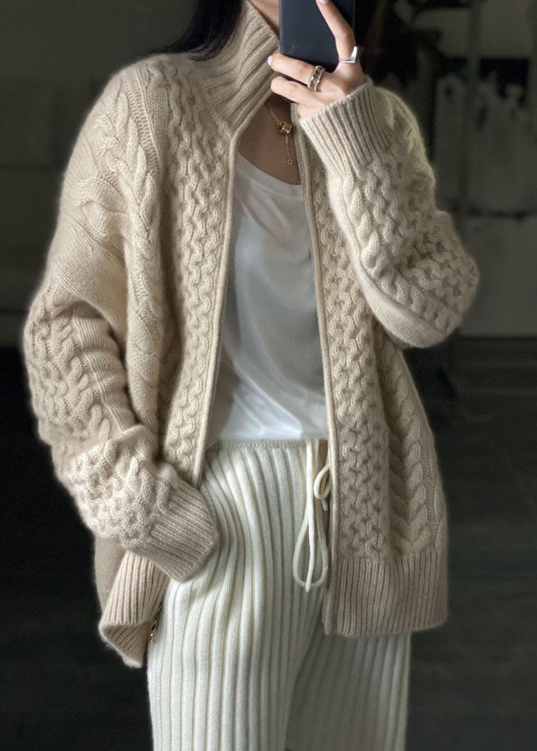 R&B | Strickjacke mit hohem Halsausschnitt