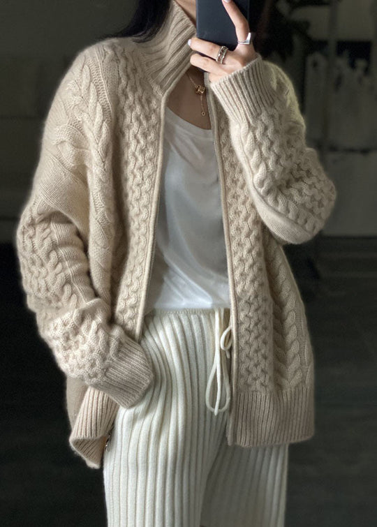 R&B | Strickjacke mit hohem Halsausschnitt
