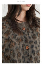 R&B | Gemütlicher Leopardenmuster Einreiher Cardigan