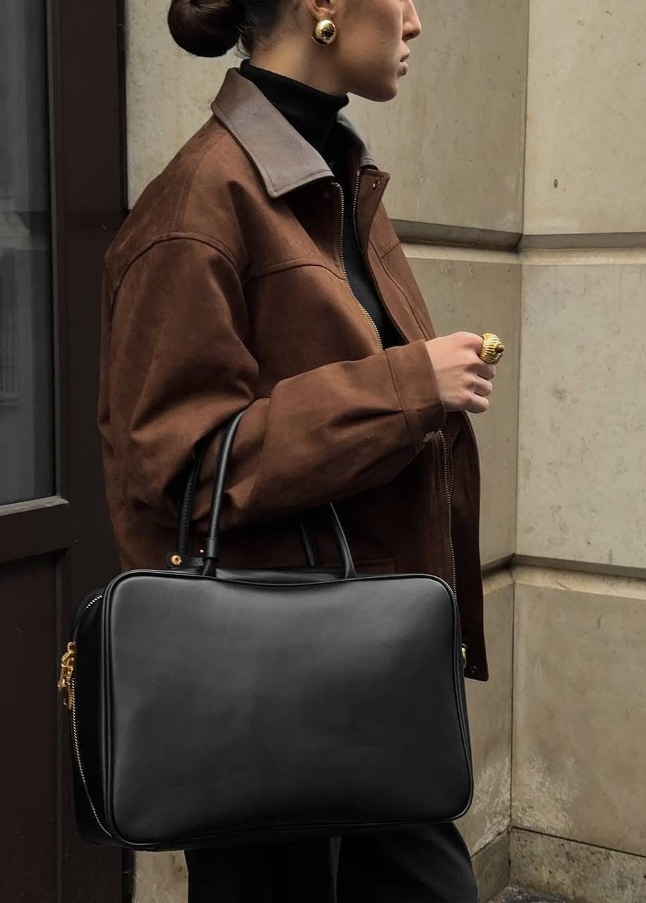 R&B | Edge - Oversized Wildlederjacke mit Kontrastkragen
