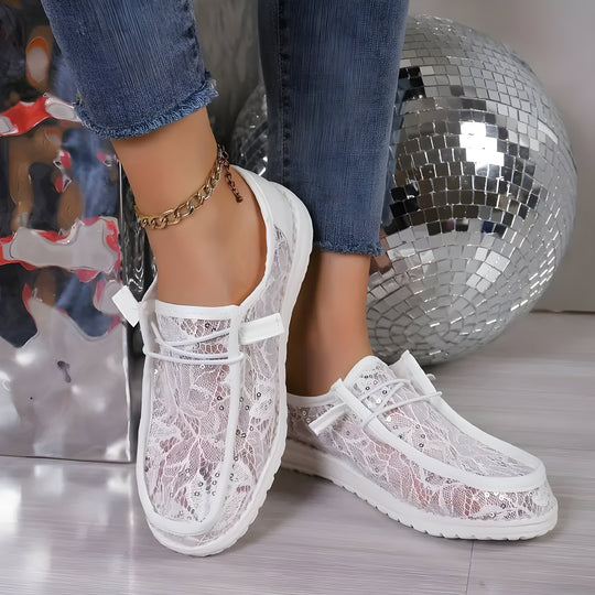 Mia | Damen Mode Spitze Turnschuhe R&B