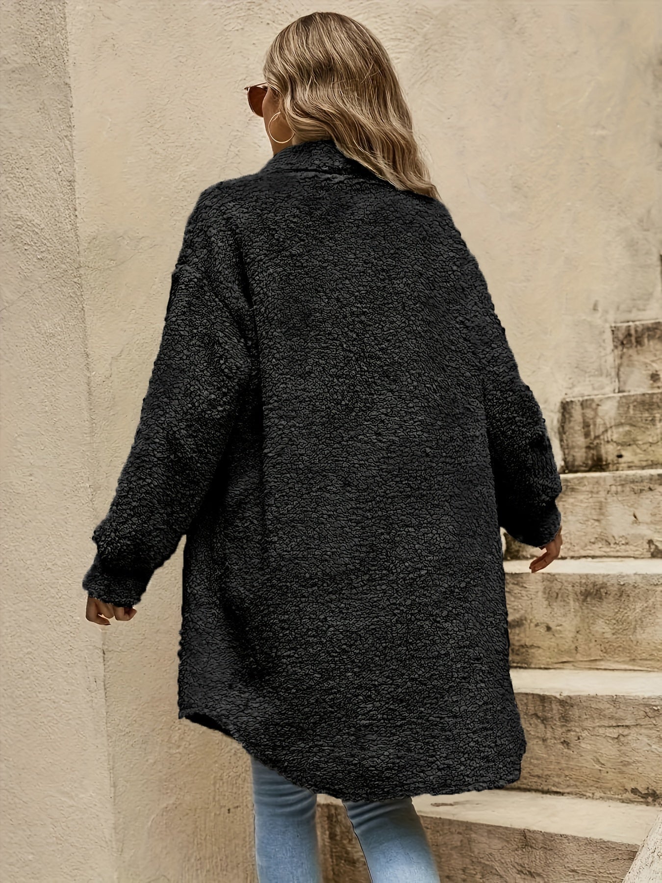 R&B | Lange Jacke Im Sherpa-stil Polyester Warm und Stilvoll