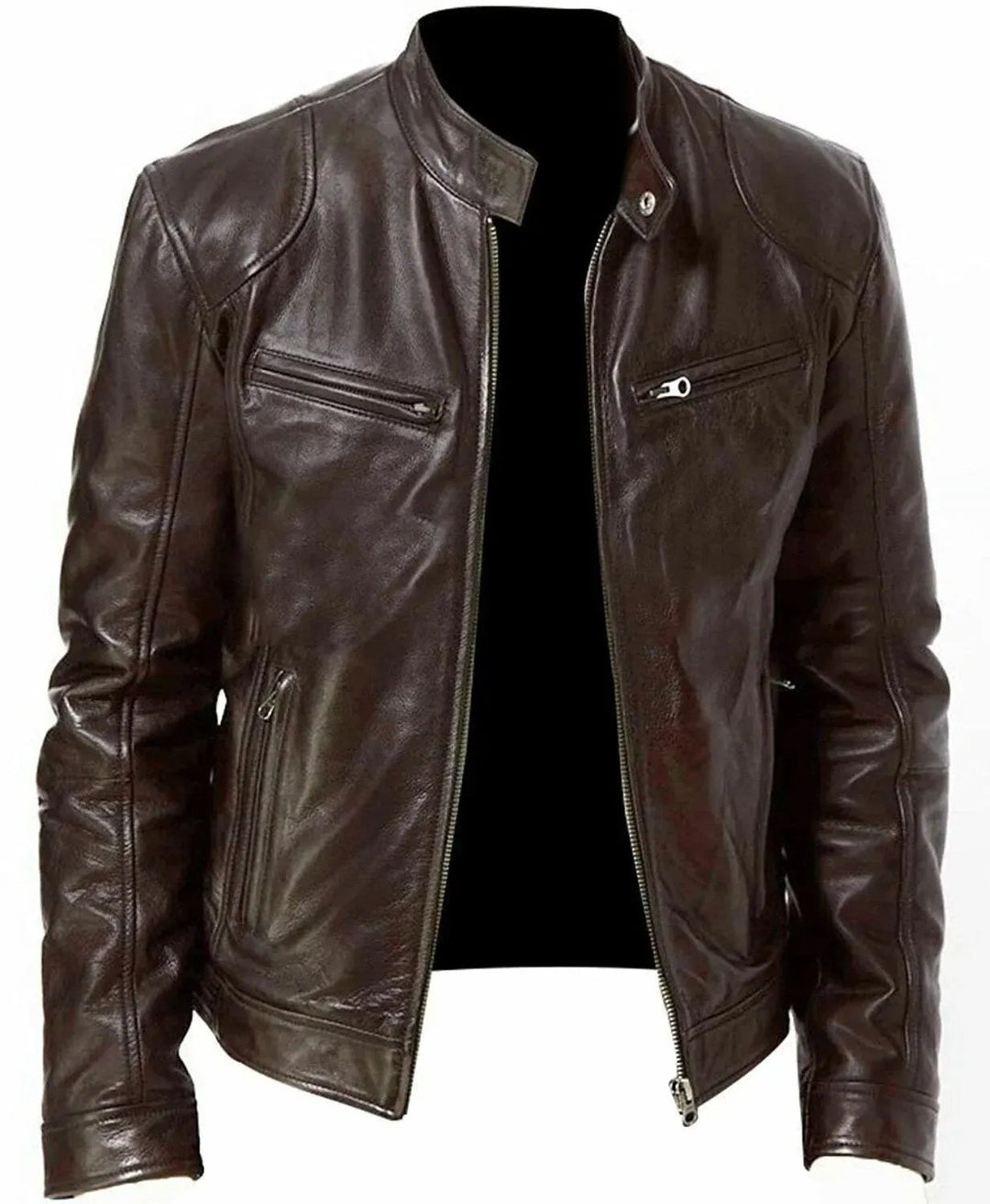 R&B | Robuste Leder-Motorradjacke Bikerjacke für Herren Erwan
