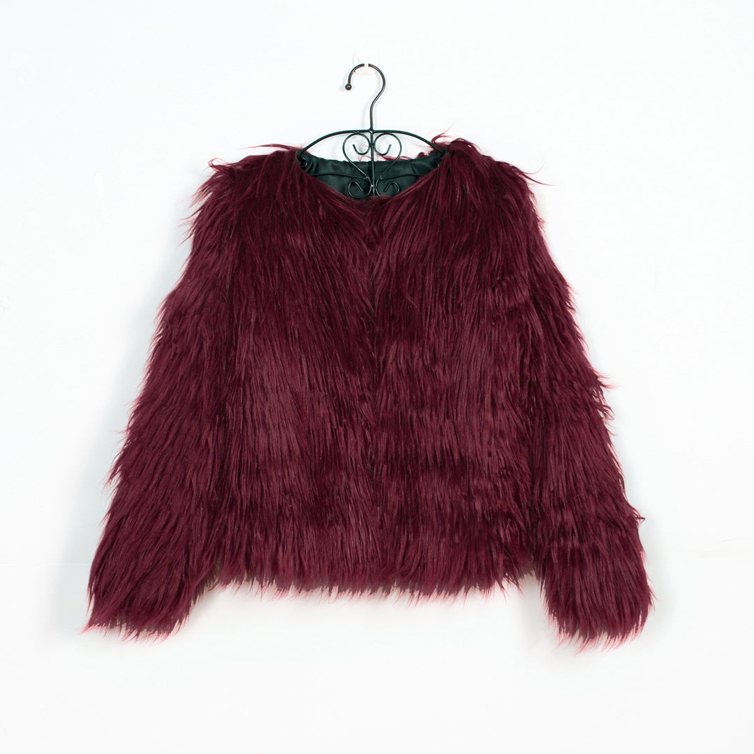 Damen Flauschige Kurzjacke mit elegantem Schnitt und weichem Fellgefühl R&B