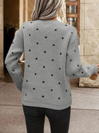 R&B | langärmliger poker-dot-pullover