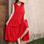 R&B | Spleißkleid mit V-Ausschnitt