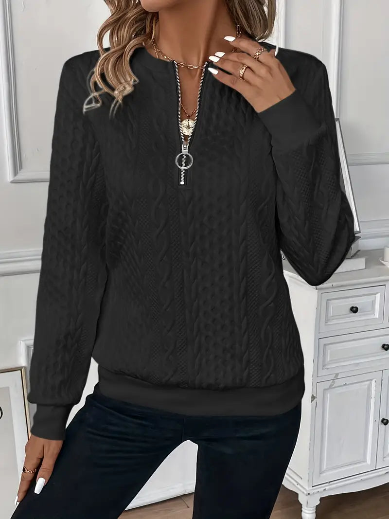 R&B | Eleganter Reißverschluss-Pullover für Komfort und Stil