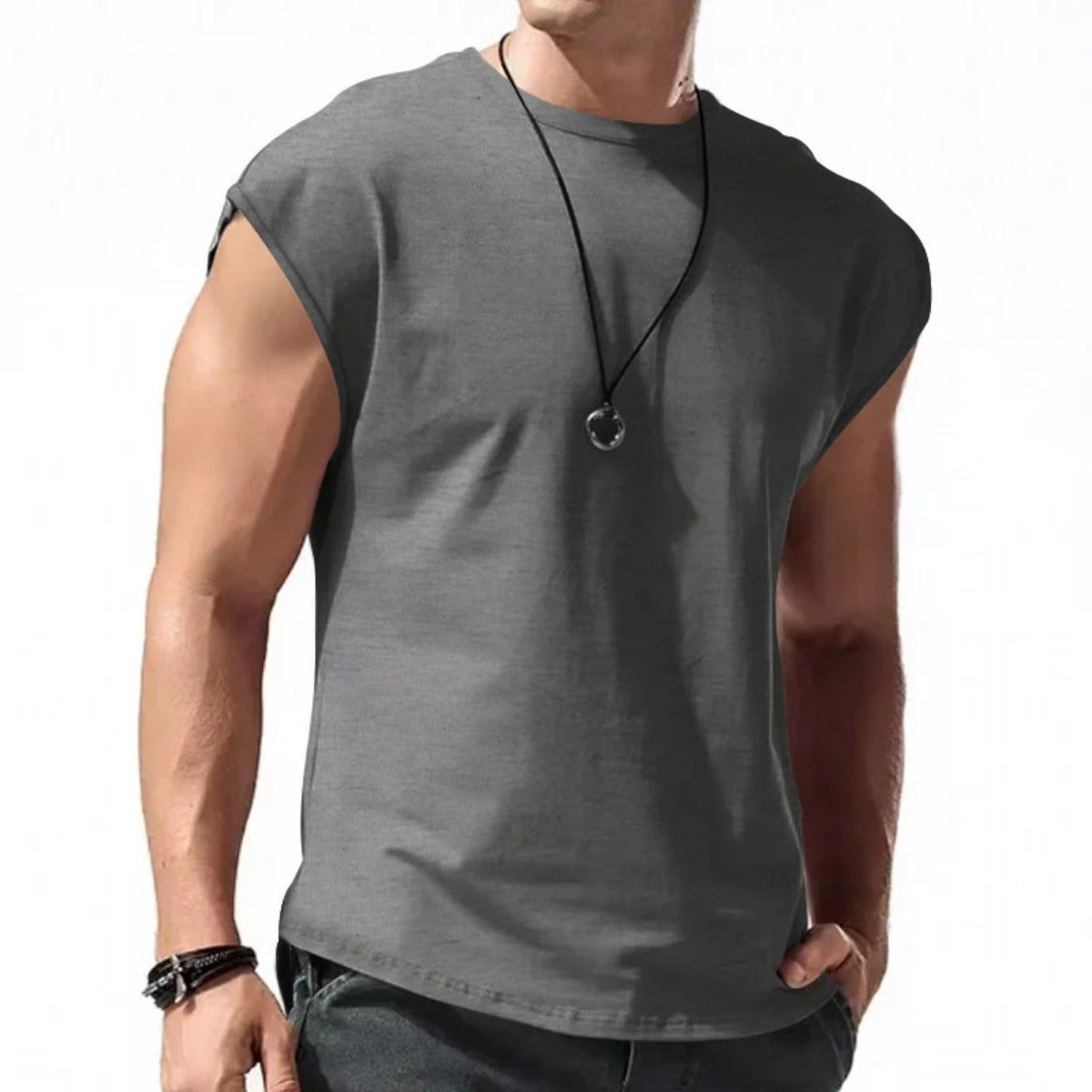 R&B | Einfarbiges Weste-T-Shirt