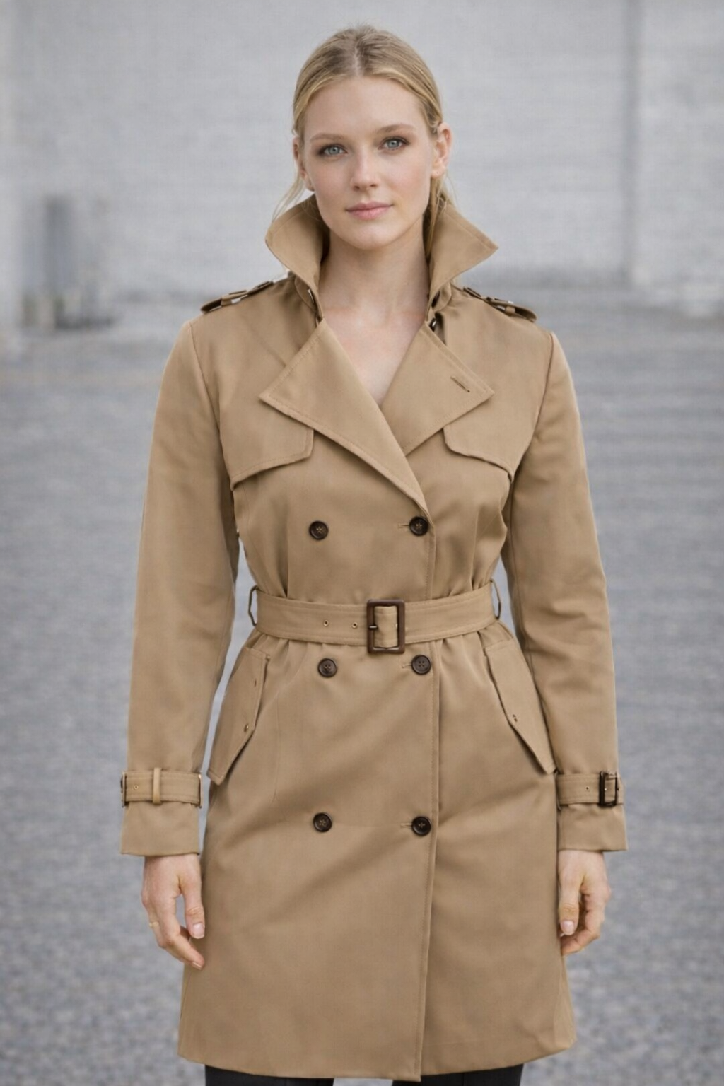 R&B | Trenchcoat mit Gürtel und Doppelknopf