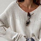 R&B | Lockere Strickjacke mit V-ausschnitt Leicht und Komfortabel Lässiger Chic
