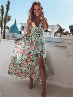 R&B | Bedrucktes geteiltes Chiffonkleid