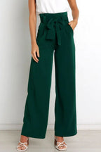 R&B | Hohe Taille Paperbag Hose mit Schleifendetail