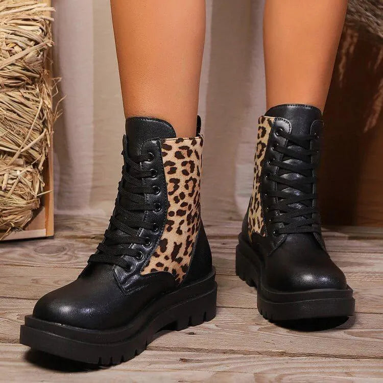 R&B | Damen Leoparden Martin Stiefel