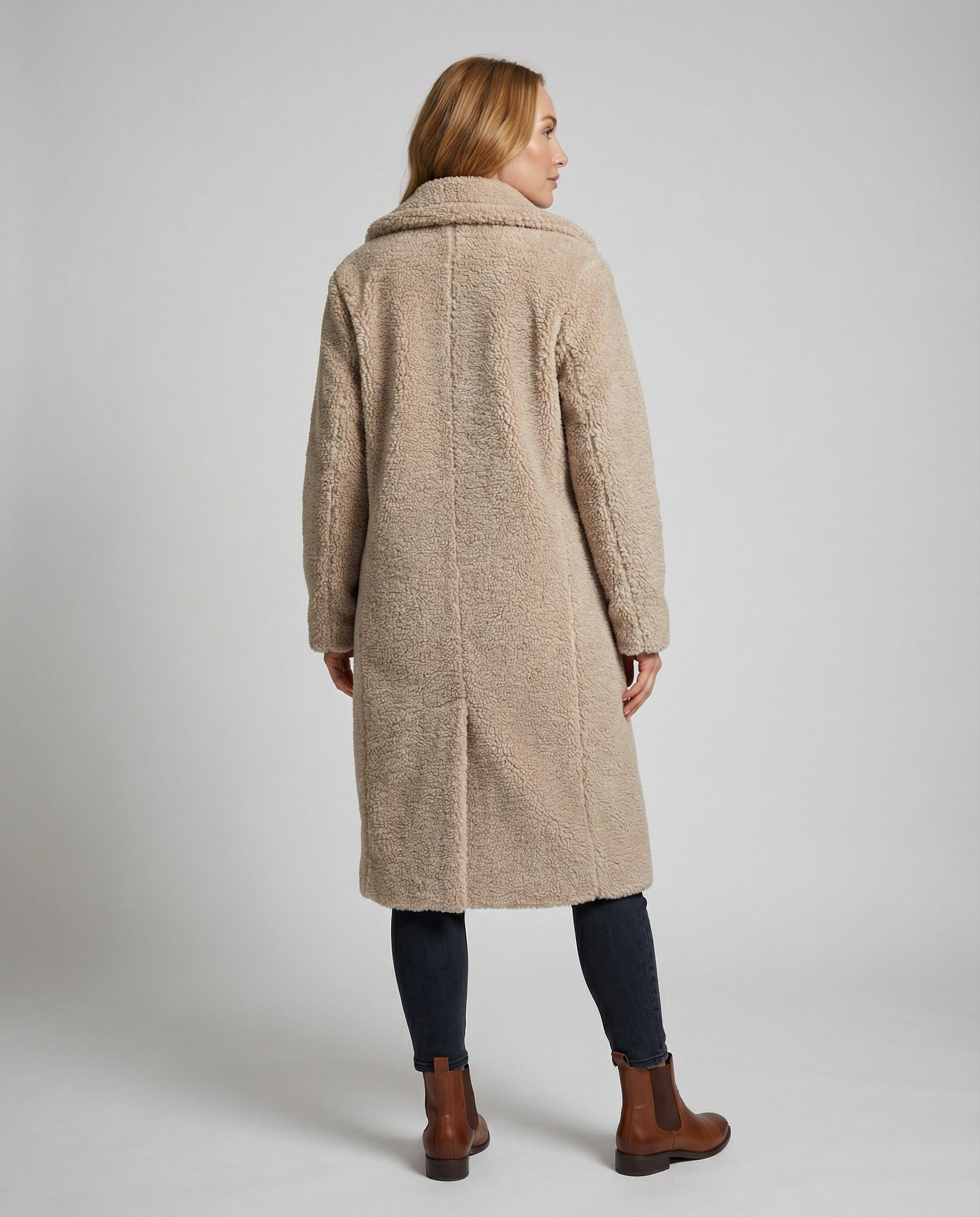 Damen Kunstfelljacke mit Teddy-Optik & Langer Passform | R&B