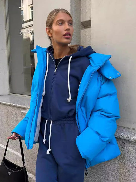R&B | Gepolsterte Kurzjacke mit Kapuze