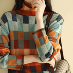 R&B | Sweater - Cashmere Patchwork-Turtleneck-Strick