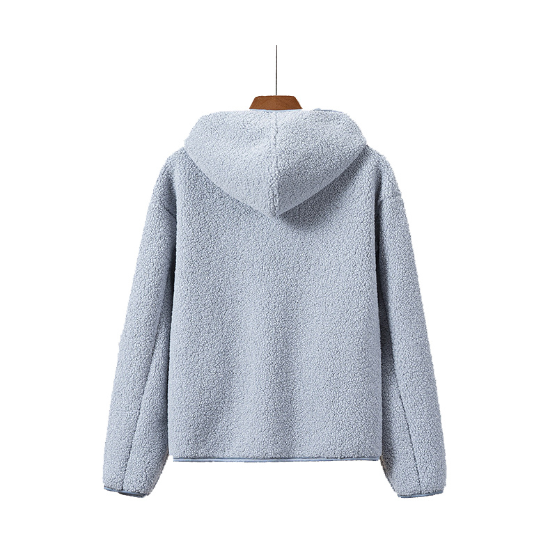 R&B | Kapuzenjacke mit Reißverschluss und Weichem Sherpa Stoff, Fleece Weste
