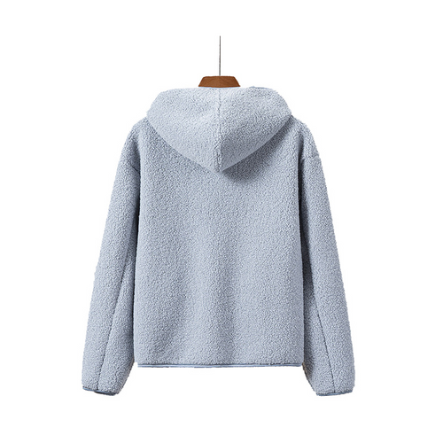 R&B | Kapuzenjacke mit Reißverschluss und Weichem Sherpa Stoff, Fleece Weste