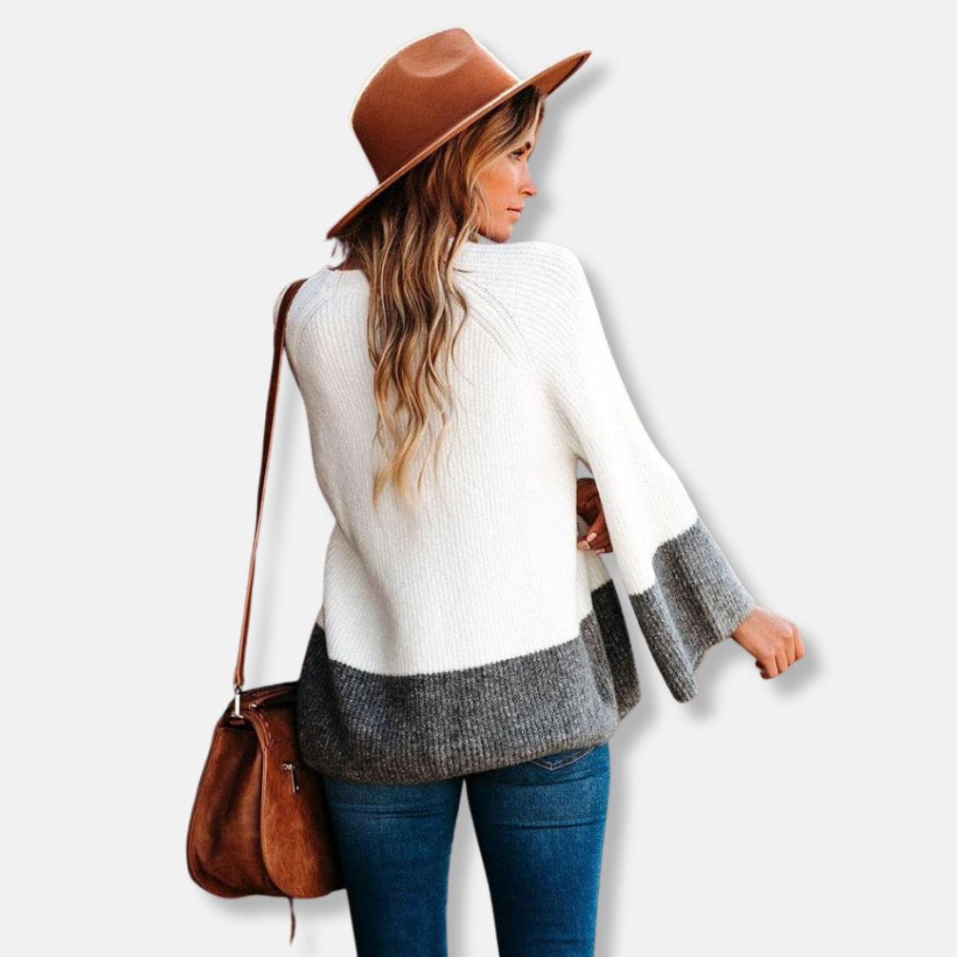 R&B | Relaxed Fit Pullover Sweater Farbblock Crewneck Pullover