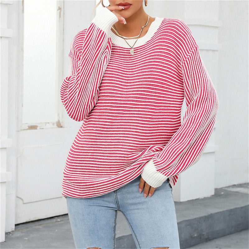 R&B | Gestreifter Strickpullover Mit Lässigem Schnitt