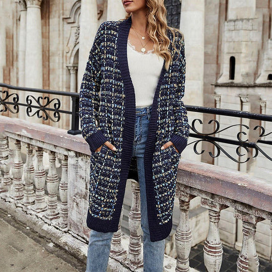 R&B | Farbiger Langer Cardigan Polyester Warm, Bequem