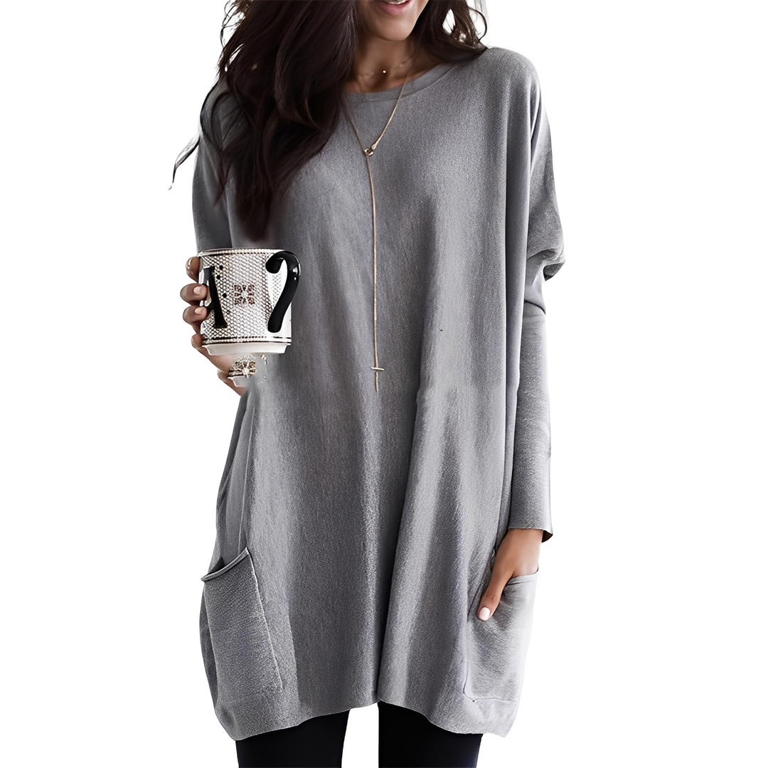 R&B | Bequemer Langer Damenpullover mit Taschen
