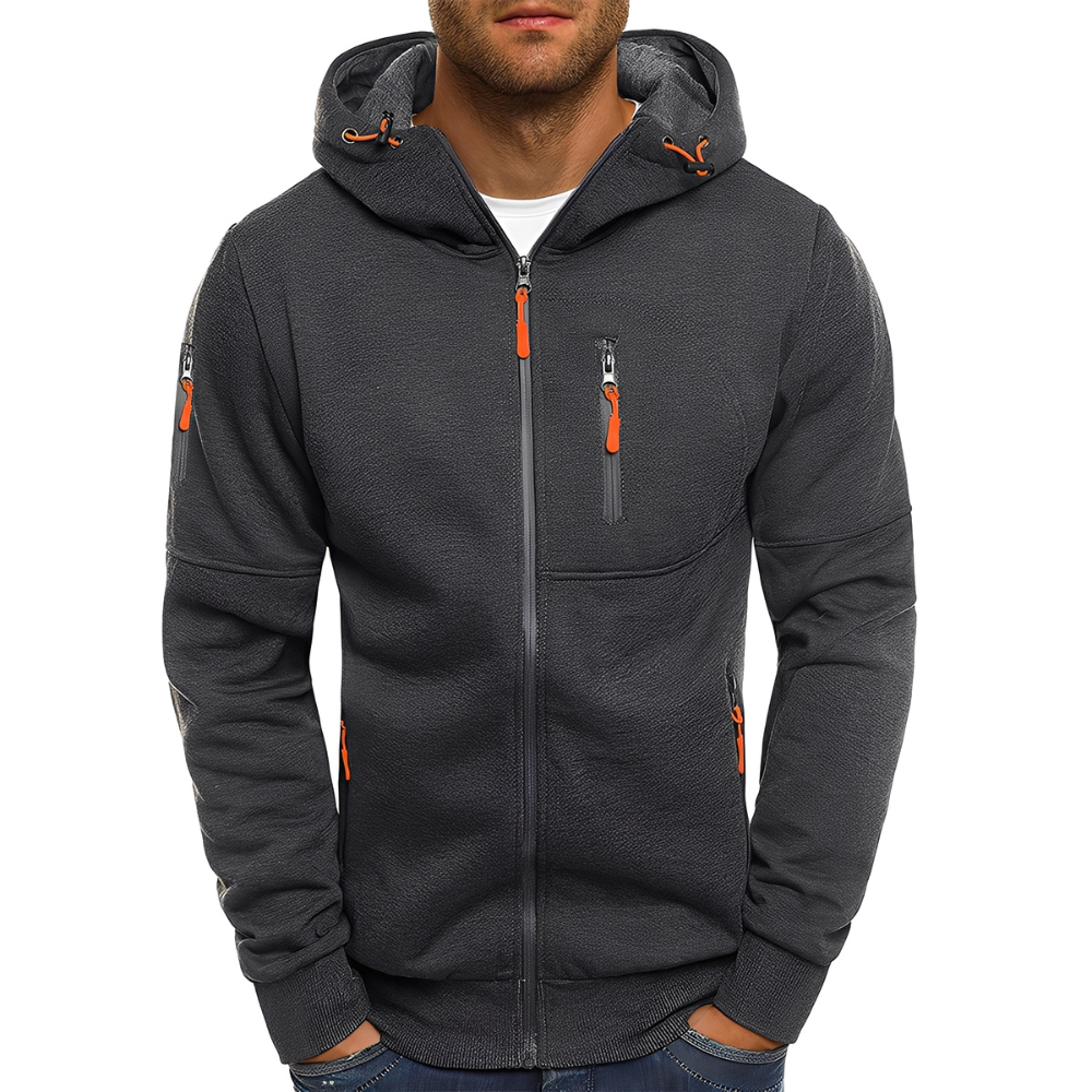 R&B | Freizeit Zip-Up Jacke mit Kapuze für Herren