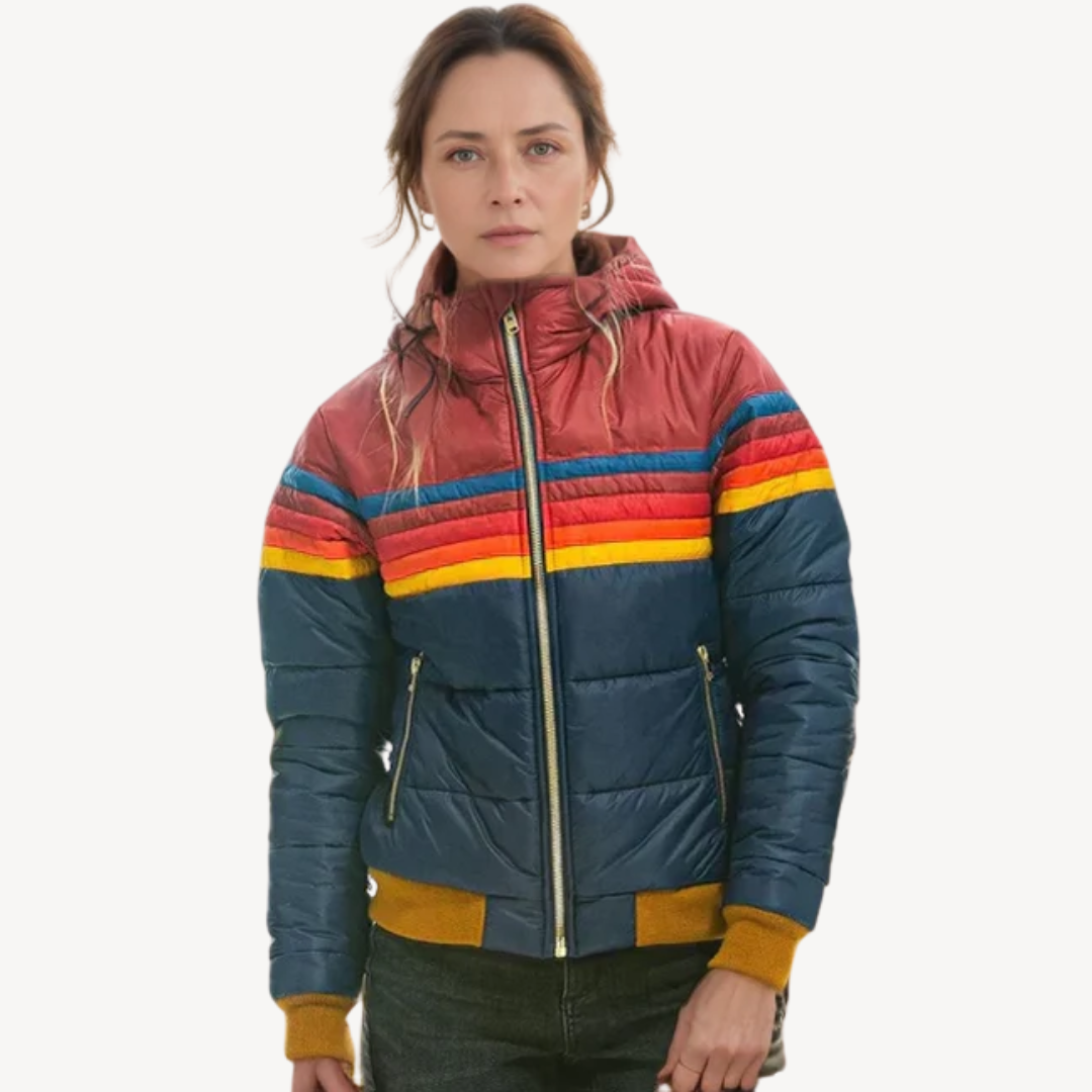 R&B | Damen Pufferjacke mit Streifen