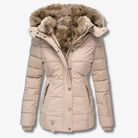 R&B | Winterjacke mit Kapuze und Reißverschluss für Frauen ideal für kalte Tage