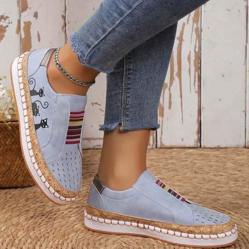 Lässige Katzenmuster Schuhe R&B