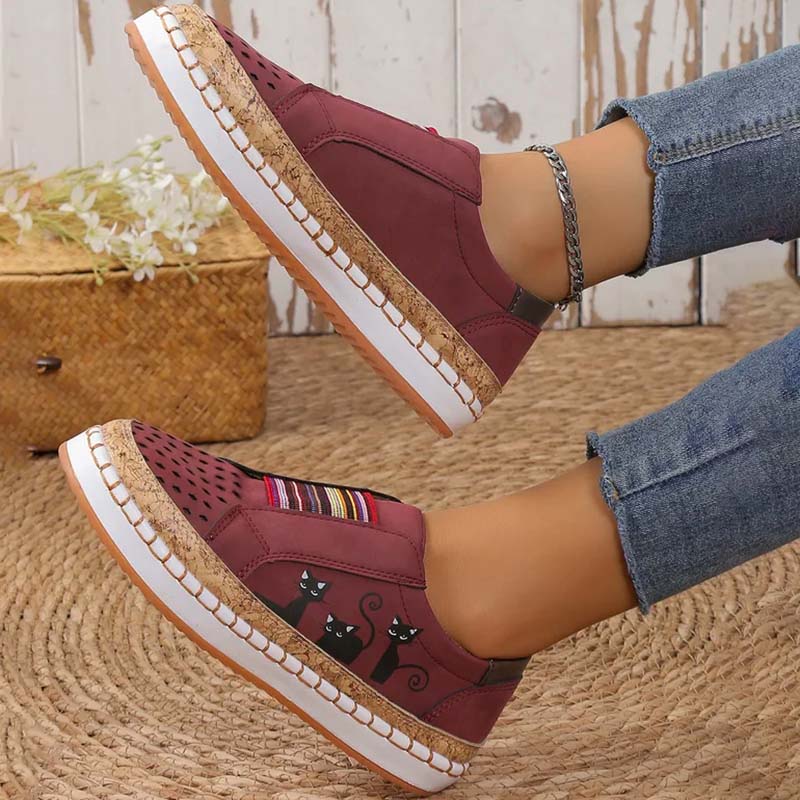 Lässige Katzenmuster Schuhe R&B