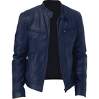 R&B | Lässige, figurbetonte Lederjacke für Männer