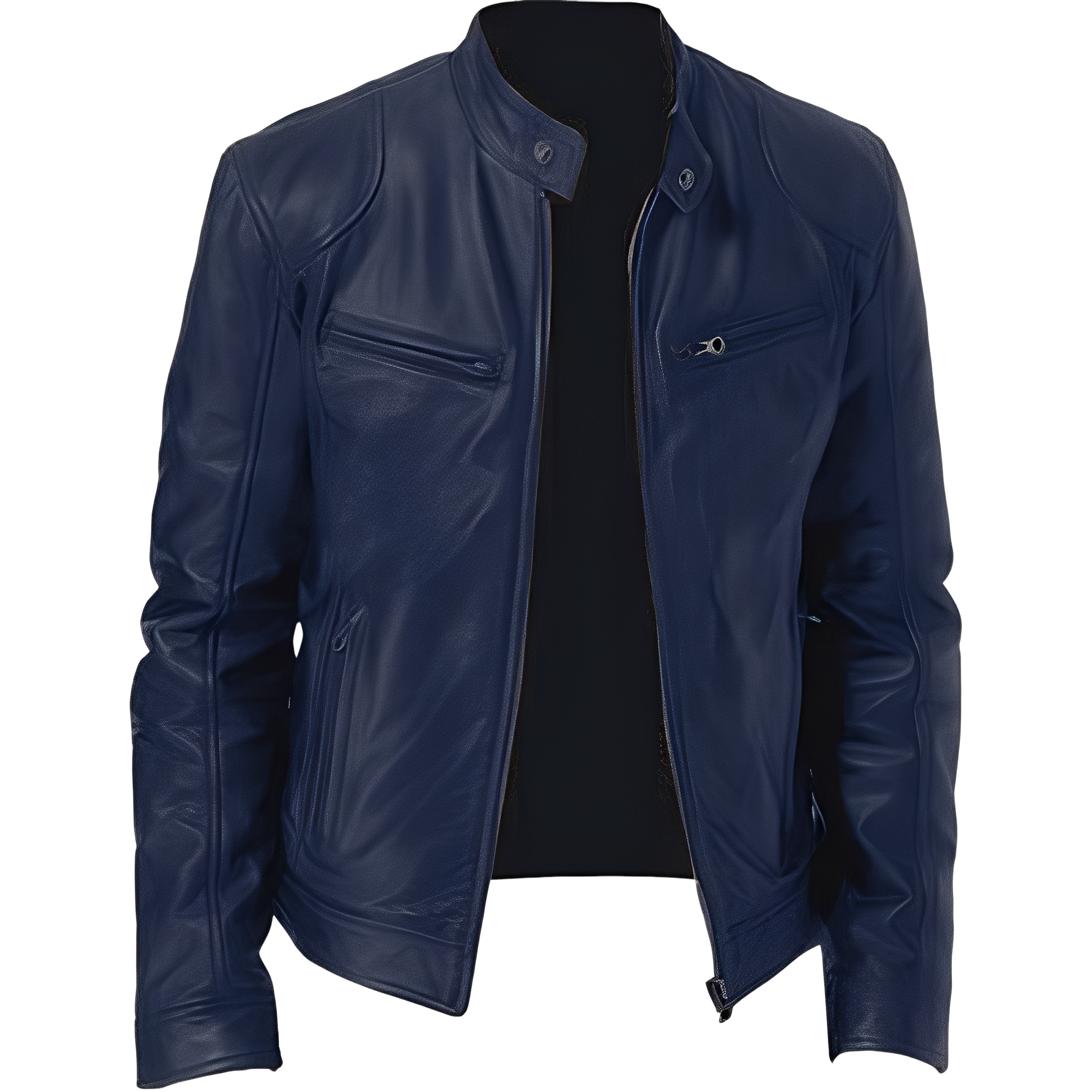 R&B | Lässige, figurbetonte Lederjacke für Männer
