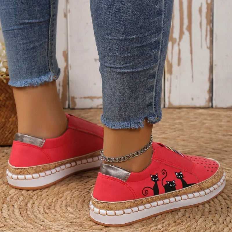 Lässige Katzenmuster Schuhe R&B