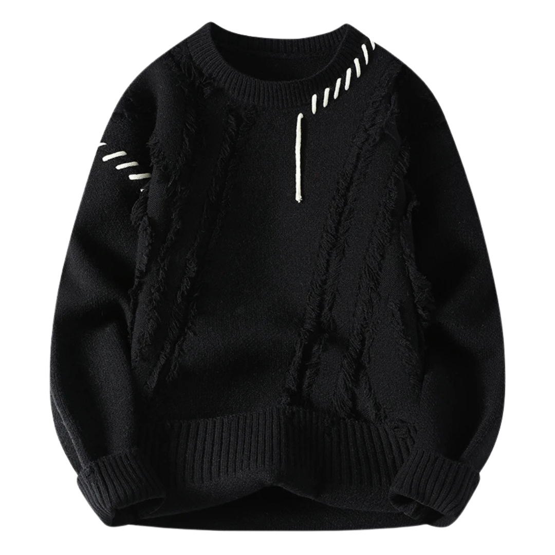 R&B | Strickjacke mit Rohnähten Lässiger Schnitt Einzigartiger Streetwear-stil