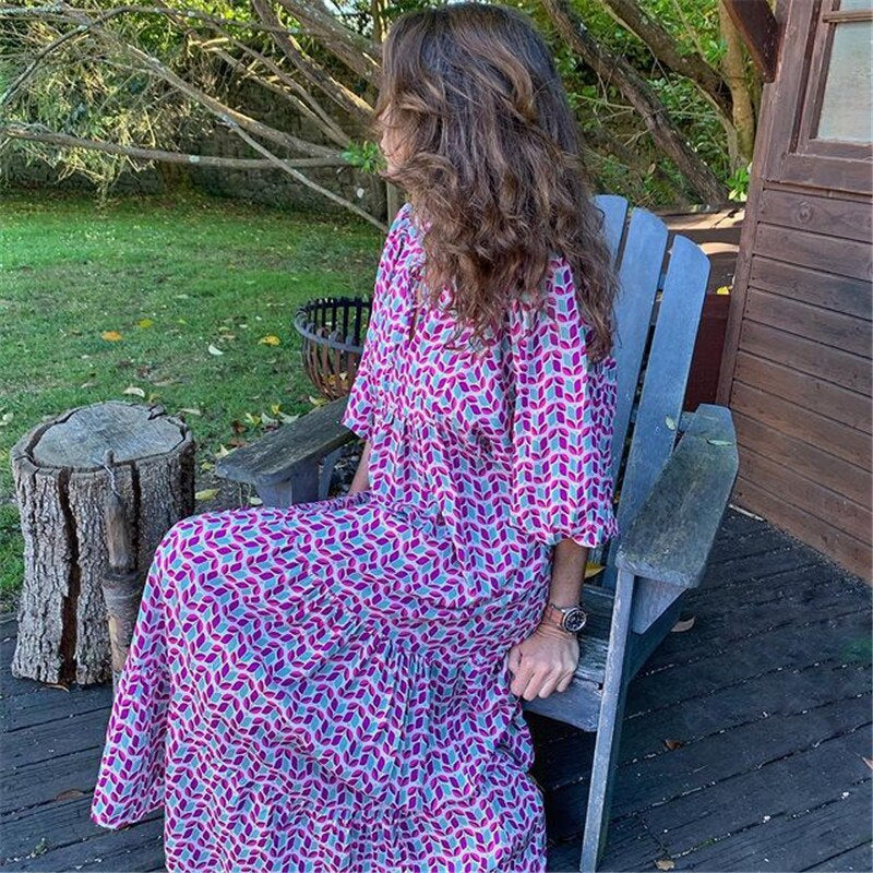 R&B - Hochwertiges Maxikleid mit schönem Muster