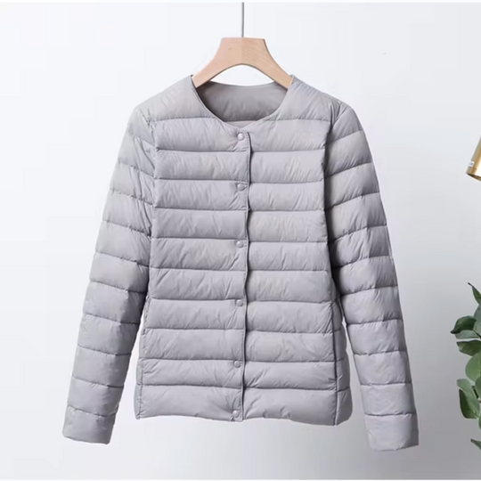 R&B | Daunenjacke Slim Fit Leicht Gewattet Kragenlos Hüftlänge