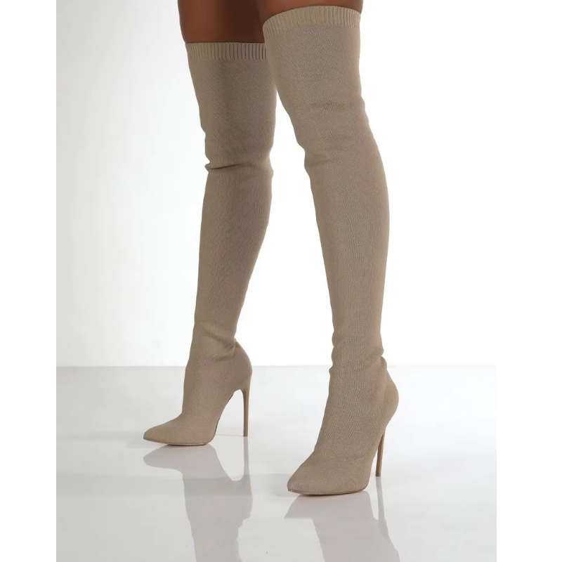 R&B | Overknee Stretch Stiletto Stiefel Elegante Damen Stiefel