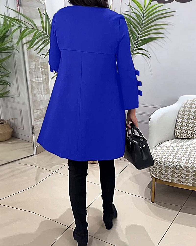 R&B | Knielanges Kleid mit Langen Ärmeln