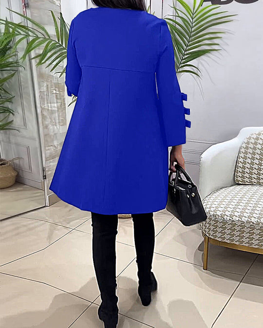 R&B | Knielanges Kleid mit Langen Ärmeln