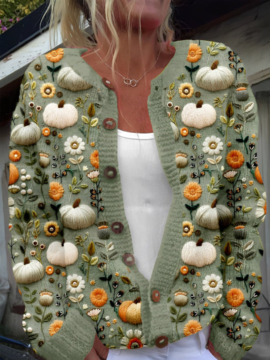 R&B | Stilvolle Strickjacke mit Blumenmuster für Frauen