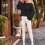 R&B | Schlichter Einfarbiger Strickpullover Für Damen