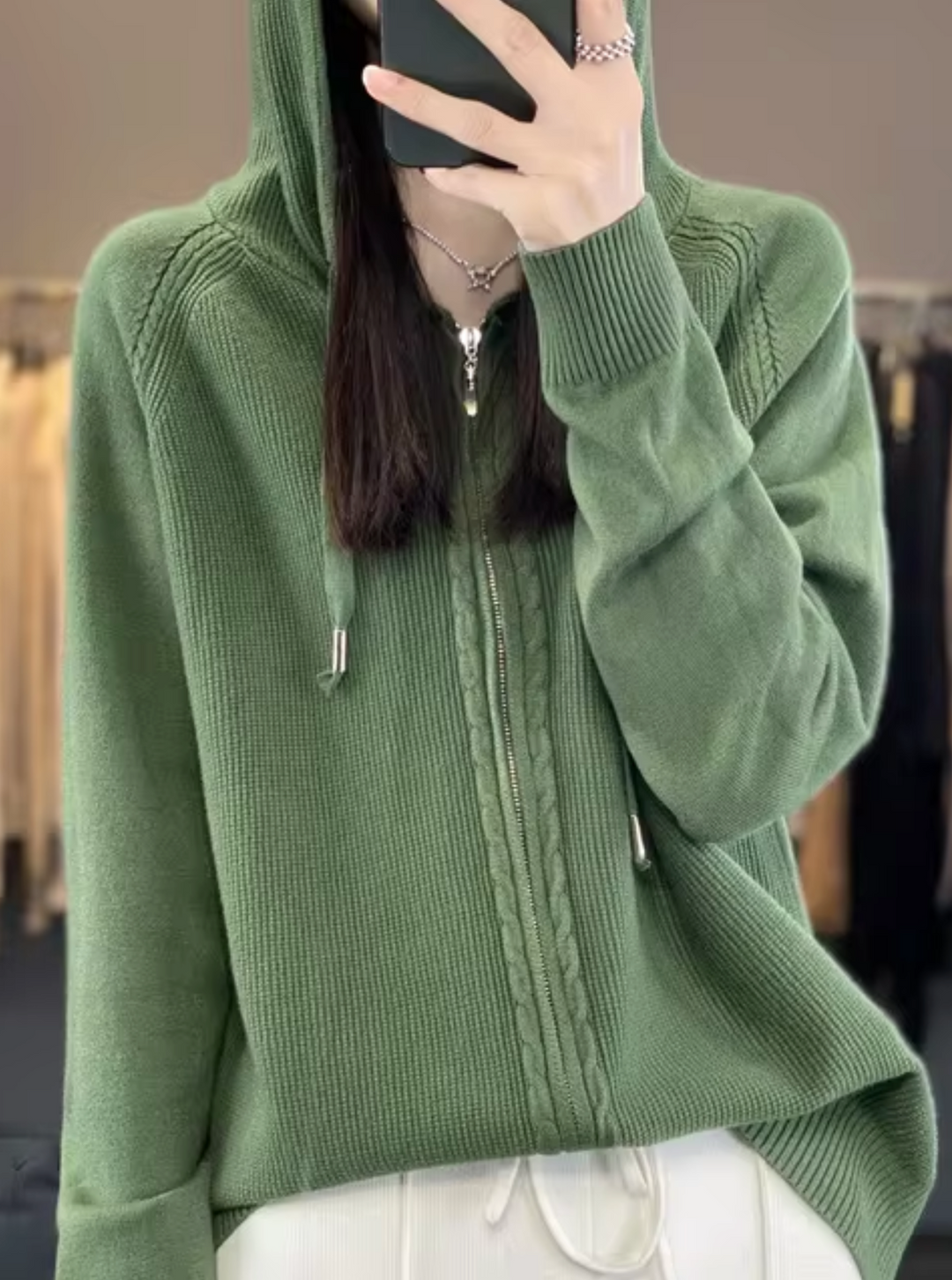 R&B | Strickjacke mit Kapuze