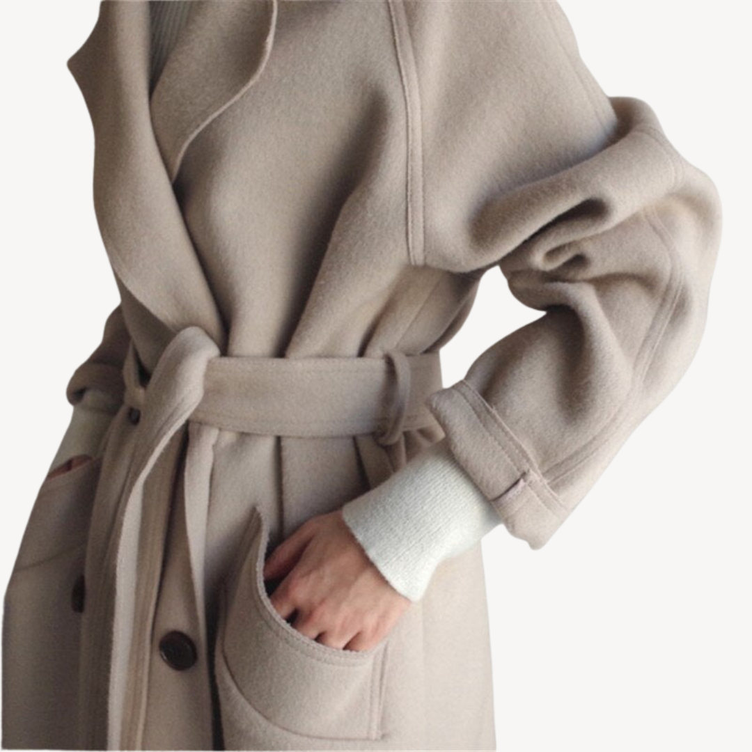 R&B | Damen Wollmischung Doppelreiher Mantel
