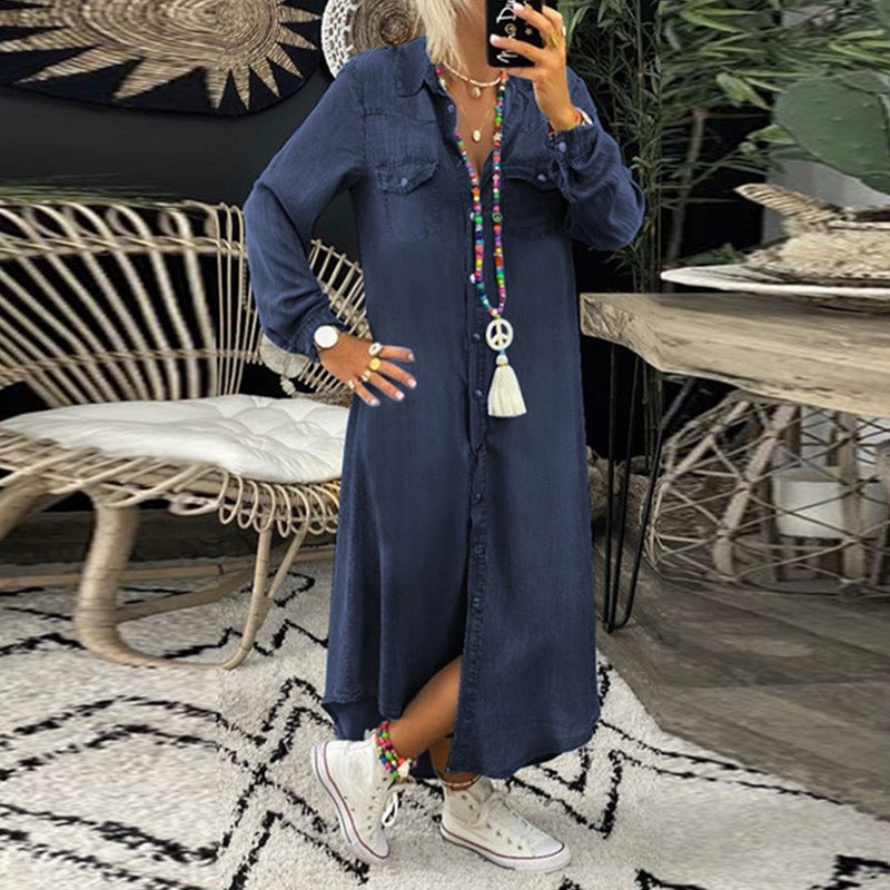Bequemes Denim-Kleid